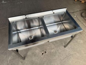 Nerezový dvojdřez -GASTRO mycí stůl (rozměry 100cm-140cm) - 6