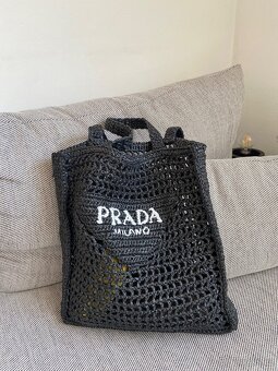 Unisex letní taška Prada, model logo crochet tote - 6