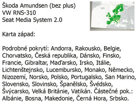 Mapy Škoda Amundsen MIB VW RNS310 RNS315 Discover Media Seat - 6