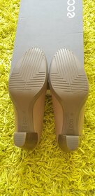 Lodičky ECCO s vysokým podpatkem a lemováním - šedohnědé - 6