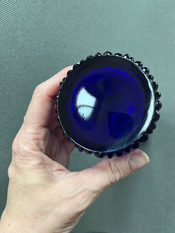 Kobaltová reliéfní váza 25 cm, Walther Glas - 6