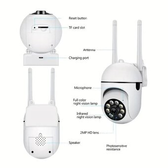 Bezdrátová bezpečnostní Wi-Fi IP kamera 1080p, 2.4 GHz - 6