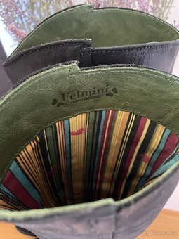 Černé luxusní natahovací kožené kozačky Felmini, vel. 39 - 6