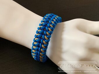 PARACORD náramek (19 cm) blue - bronze - 6