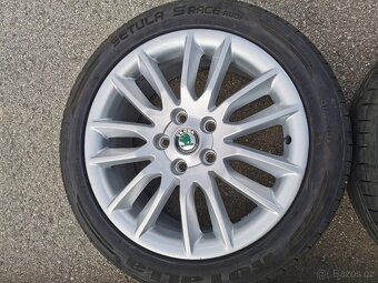 Alu kola 5x112 r17 skoda 225/45r17 pneu letni - 6