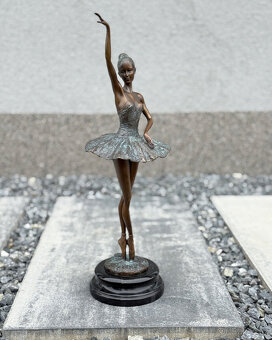 Bronzová socha Balerína luxusní  tanečnice dekorace a dárek - 6