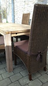 Jídelní stůl dubový rozkládací+6 židlí - 6