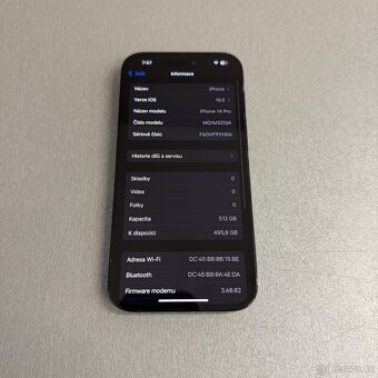 iPhone 14 Pro 512GB space black, pěkný stav, rok záruka - 6