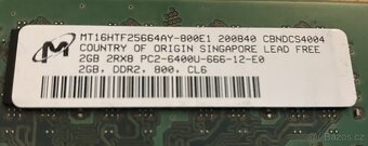 Paměti RAM do PC, typu DDR, DDR2 a DDR3, uvedená cena je za - 6