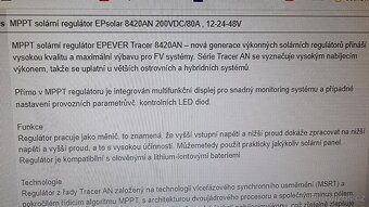 V záruce-MPPT solární regulátor EPsolar 200V/80A - 6
