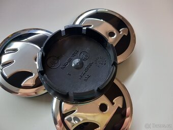 Středové krytky Škoda chrom, 56x52mm nové - 6