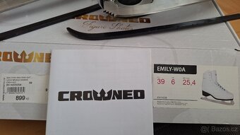 Dětské lední brusle 39 stélka 25,4cm 1x použité  nerez nůž - 6