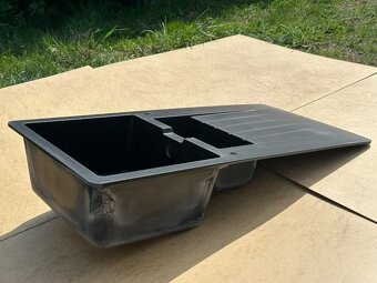 Granitový kuchyňský dřez 50x100cm černá/bílá - 6