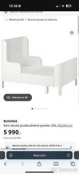 Rastouci postel IKEA busunge+matrac z ikey - 6