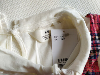 Nový set vánoční šaty + halenka, H&M, vel. 128 - 6