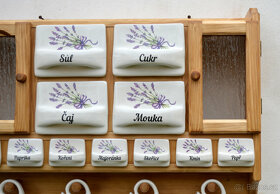 Police s kořenky do kuchyně - motiv levandule - 6