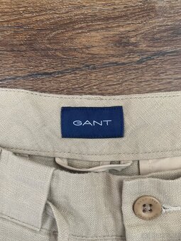 Lnene panske kalhoty Gant XL modre, bezove - 6