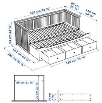 Postel rozkládací Ikea Hemnes - 6