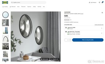 610 - Dekorativní konvexní zrcadlo SVARTBJÖRK - IKEA, 41 cm - 6