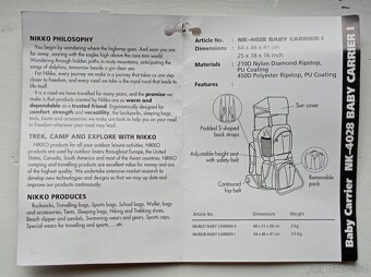 NOSÍTKO NIKKO NK-4028 BABY CARRIER I. - 6
