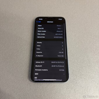 iPhone 14 128GB modrý, pěkný stav, 12 měsíců záruka - 6