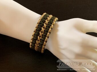 PARACORD náramek (19 cm) oliv - bronze - 6