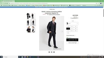 Pánský oblek černý 4dílný NOVÝ vel.54 - 6