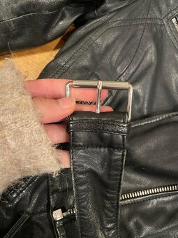 Calvin Klein Jeans – černá KOŽENÁ biker bunda z jehněčí kůže - 6