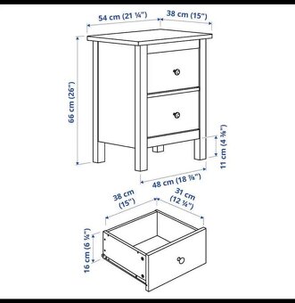 Noční stolek Hemnes Ikea tmavě hnědý - 6