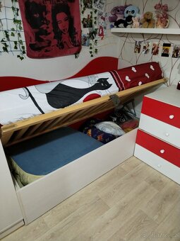 Postel 2m x 90cm skříňka prádelník matrace komoda - 6