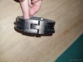 Armani pánský i unisex kožený náramek  pravá kůže - 6