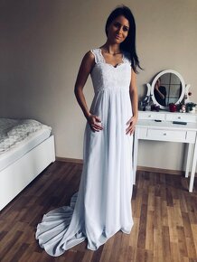 prodám krásné nové svatební těhotenské šaty vel M-XL - 6