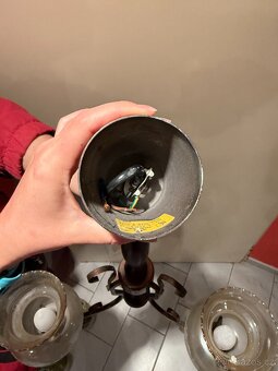 Hezký retro lustr, broušené detaily na skle - 6