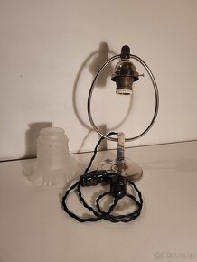 Art Deco niklovaná stará lampička, stolní lampa D.R.G.M. - 6