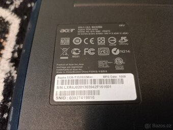 Prodám notebook Acer Aspire 5336 (PEW72) – na díly - 6