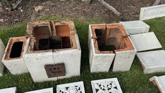 Starožitná volně stojící kachlová kamna - 6