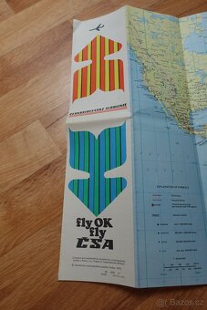 Originální letecká mapa Československých aerolinií (ČSA) - 6