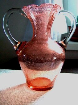 sklo: malachitové, rosé amfora, jantárové, kristál, soška - 6