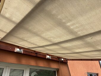 Dveřená pergola-ca.3,7 x 4,1 m, markýza, osvětlení, plachta - 6