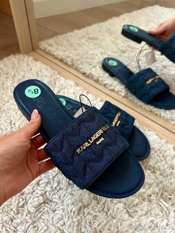 LETNÍ TMAVĚ MODRÉ PANTOFLE / SANDÁLKY KARL LAGERFELD - 6