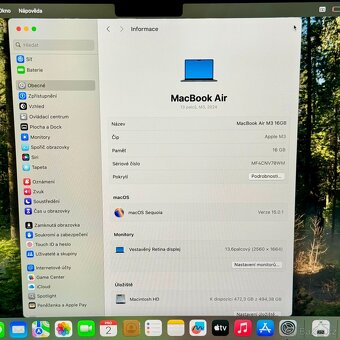 NOVÝ APPLE MACBOOK AIR 13.6” M3/512GB/16GB/BATERIE 100% - 6