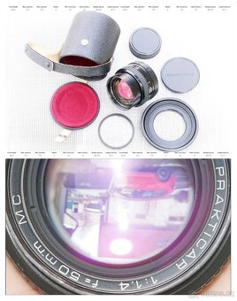 Carl Zeiss Prakticar 50/1.4 MC №18.898, bajonet Praktica B - 6