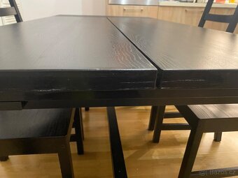 Černý rozkládací jídelní stůl Ikea Nordviken - 6