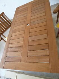 Zahradní nábytek dřevo - 6 ks křeslo + 1 ks stůl - NOVÉ - 6
