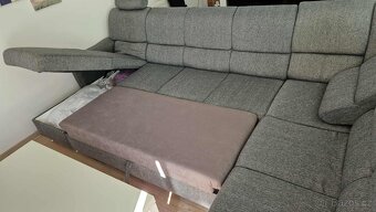 Šedá rozkládací sedací souprava s úložným prostorem - 6