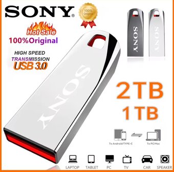 Flash disk SONY-2TB(2048GB) USB 3.0, kovový, stříbrný - NOVÝ - 6