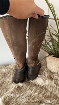 Hnědé kožené kozačky s bočním zipem vel.36 - 6