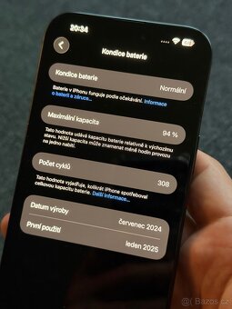 Prodám iPhone 16 Pro Max 256GB černý titan - 6