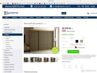 Prodám šatní skříň Abi Lamelo 1 šířka 250cm - 100% stav - 6