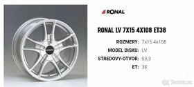 ALU disky sada Ronal LV 7x15, 4x108, ET38 - 6